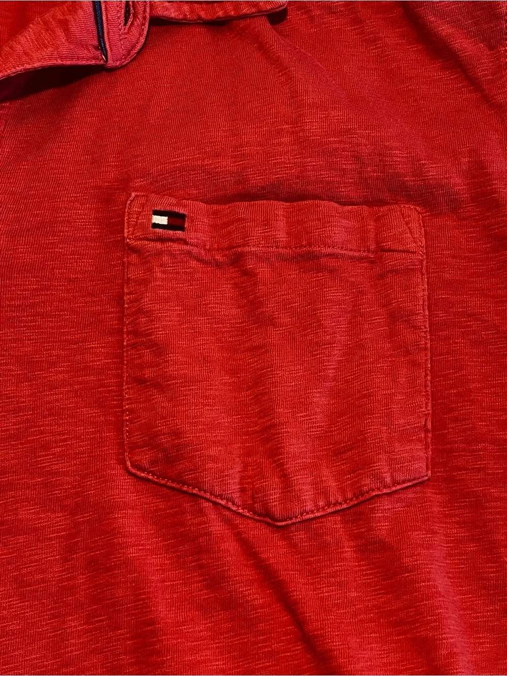 Tommy Hilfiger Men’s XL Custom Fit Red Short Sleeve Pocket Polo Shirt